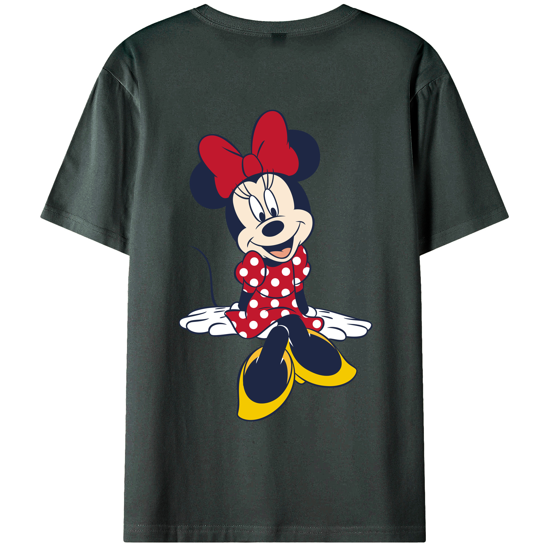 ミッキーマウス Mickey Mouse 綿100％ メンズ半袖Tシャツ（バックプリント） 通気性